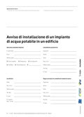 Verbale Avviso di installazione di un impianto di acqua potabile in un edificio Verbale Avviso di installazione di un impianto di acqua potabile in un edificio