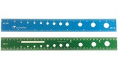 Règle de réduction métal  bleu-vert, 35 cm