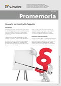 Promemoria Glossario per i contratti d'appalto Promemoria Glossario per i contratti d'appalto
