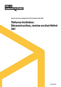 Toitures inclinées : Déconstruction, remise en état Métré CAN 361 (Livre relié)