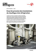 Notice technique Essai de pression des installations de chauffage et de réfrigération Notice technique Essai de pression des installations de chauffage et de réfrigération